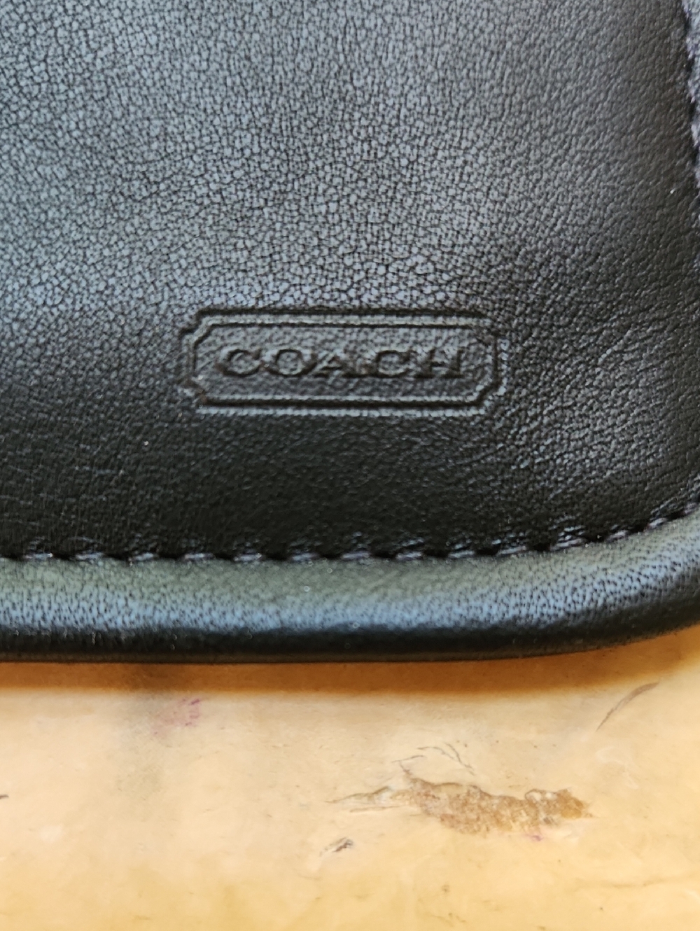 Vintage Coach Black Leather Skinny Cosmetic Pouch Bag - Picture 3 of 11